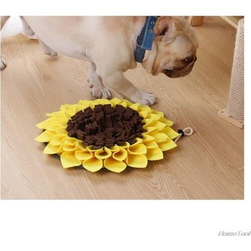 Pet Dog Snuffle Mat Nose Smell Training Sniffing Pad Slow Feeding Bowl Food Dispenser Relieve Stress Sunflower Puzzle F17 21