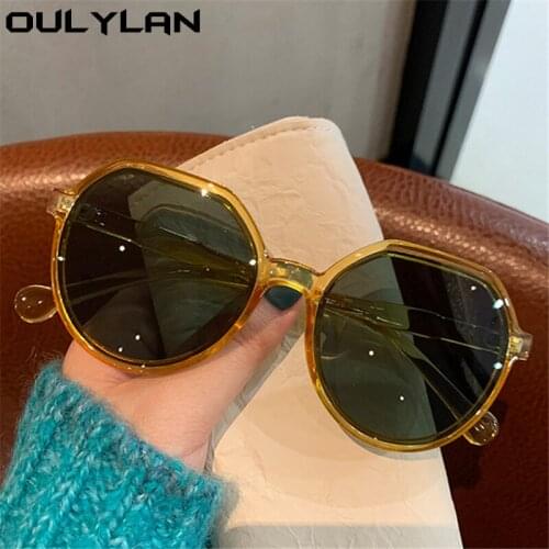 Oulylan Sexy Cat Eye Sunglasses Women Luxury Brand Desigenr Polygon Sun Glasses Male Female Candy Color Vintage Eyeglasses UV400