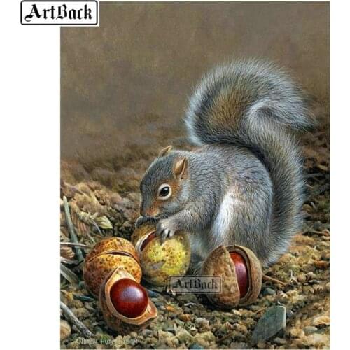 Full square / round diamond painting squirrel picture 5d resin diamond mosaic animal crafts 20x25cm 3d embroidery kit