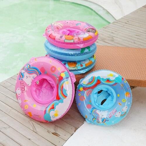 Hot Inflatable Infant Kids Swimming Pool Rings Cartoon Safety Baby Seat Float Swim Ring Water Toys Swim Circle with Handle