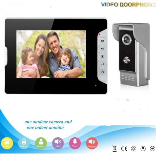 Wired Fingerprint RFID Password Video Intercom 7 Inch Monitor Video Door Phone +Home Security IR Camera Doorbell Intercom System