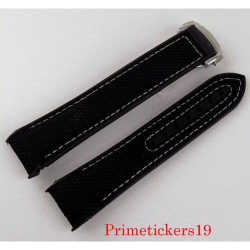 Rubber Watch Strap Bracelet Deployment Bukle 20mm Width Watch Accessories