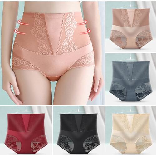 Sexy Womens High Waist Briefs Female underwear Lace Panties Body Shapers Seamless Lingerie XL-3X Panties