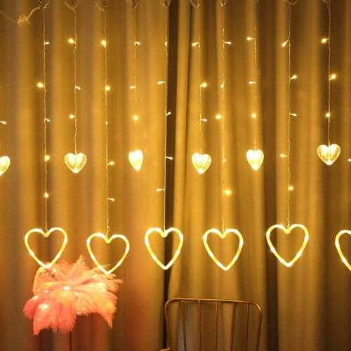 Love Heart Star LED Strip Light Lamp Curtain Waterproof Lights Garden Decoration for Room Christmas Wedding Fairy Luces Festival