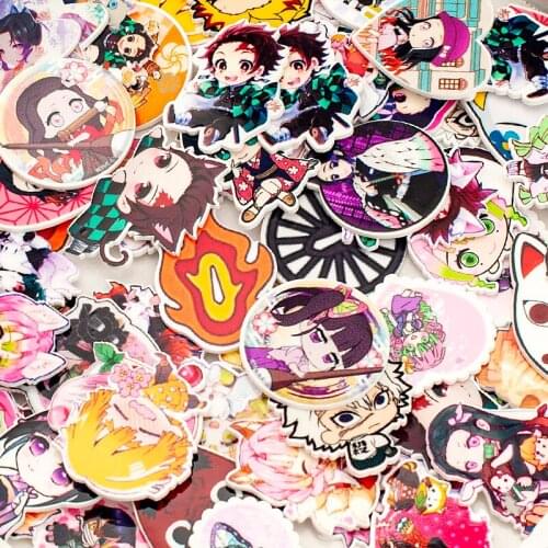 Flatback Resin Charms Random Mixed Japanese Anime kimetsu no yaiba Demon Slayer Cartoon For Hairbow Decoration