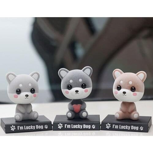 Car Ornament Dashboard Phone Holder Lovely Shaking Head Dog Doll Automobiles Decoration Swinging Head Toys Cute Car Accessories