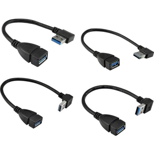 Usb 3.0 Angle 90 Degree Extension Cable Male To Female Adapter Cord Data