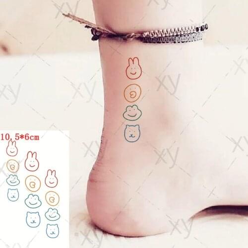 Waterproof Temporary Tattoo Sticker Cartoons cute rabbit Small pattern Flash Tatoo Fake Tatto Body Art Wrist for Men Women Kids