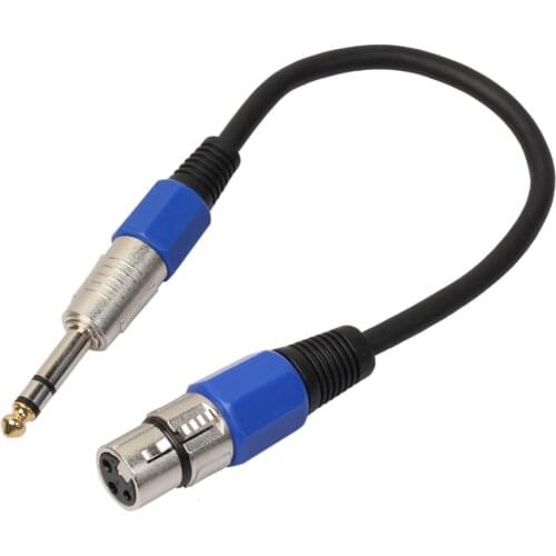 High Quality Silver 3 Pin XLR Female To 1/4" 6.35mm Male Plug Stereo Microphone Adapter Cable Male Mono Jack Lead Adapter
