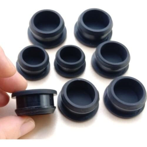 Black/White Snap-on Silicone Rubber Blanking End Plugs Hole Caps Tube Inserts Bung 2.5mm~14mm