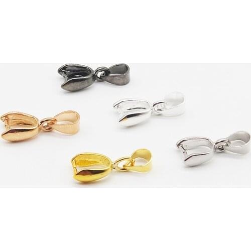 5 Colors 10pcs/pack Pendant Clip Clasp Pinch Clip Bail Pendant Connectors Bail Beads Jewelry Findings DIY Jewelry Accessories