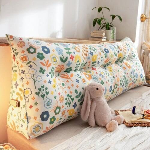 1pc Large Triangular Removable Zipper Back Cushion Bedside King Queen Size Pillow Filler High Resilience Sofa Seat Cushion