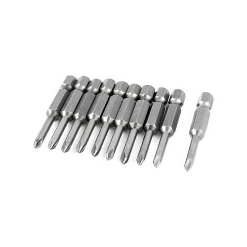 10 Pcs 50mm Length 1/4" Hex Shank 3mm Dia Tip Magnetic Tri Wing Screwdriver Bits