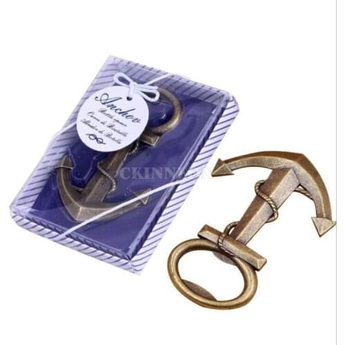 100Pcs/Lot Factory Price Stainless Steel Bronze Anchor Bottle Opener Wedding Gift souvenirs, Event Party Supplies