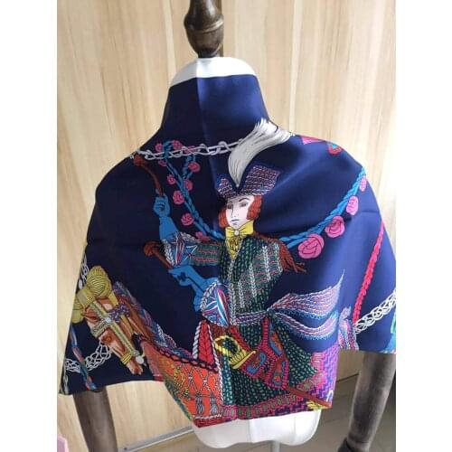 2021 new arrival winter spring classic design 100% real silk scarf twill hand made roll 90*90 cm shawl wrap for women lady