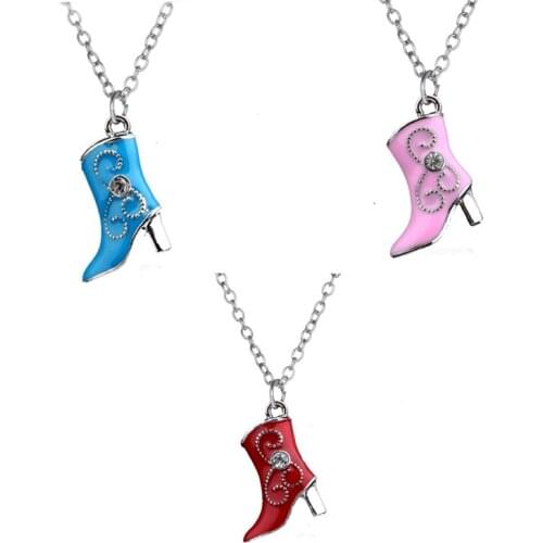50pcs/lot Fashion enamel Decorative 3 colors Elegant ladies high heels Valentines Day necklace charm/pendant