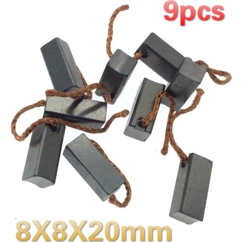 9pcs Car electric heater blower carbon brush 8X8X20mm