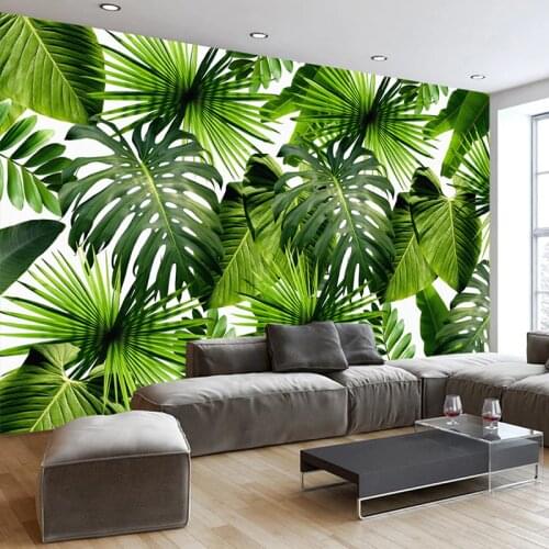 Large Custom Wall Mural Wallpaper Southeast Asia Tropical Rain Forest Banana Leaf 3D Photo Background Murals Wallpaper Modern