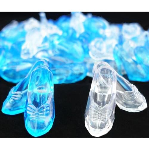 10 Pairs Doll Accessories Fairy Tale Imitation Crystal Shoes for Cinderella Princess High Heels Sandals Shoes for Barbie Doll