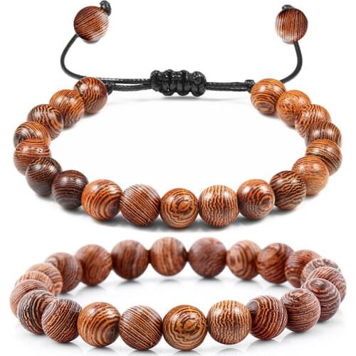 Hot Sale Men Natural Wood Beads Bracelets Healing Buddha Cross Owl Helmet 7 Chakras Beaded Bracelets&Bangles Women Yoga Jewelry