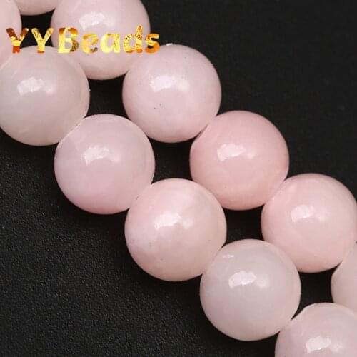 100% Natural Light Pink Jades Pink Chalcedony Stone Beads 6 8 10 12mm Round Loose Beads For Jewelry Making Charms Bracelets 15"