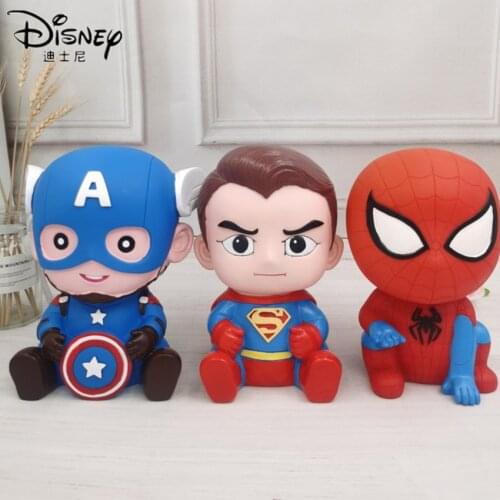 Disney Marvel Cartoon Spiderman Batman Iron Man Captain America Action Figure Piggy Banks Coin Bank Pape Christmas Birthday Toys