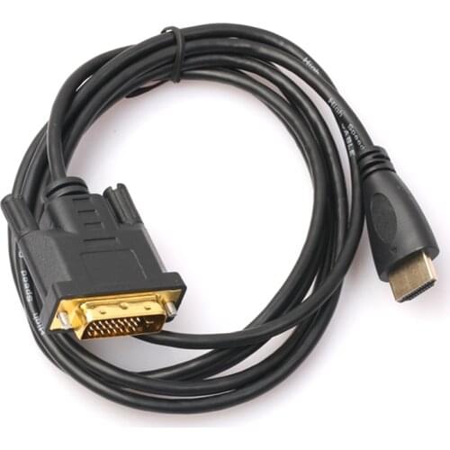 HDMI-compatible To DVI Cable Rated High Speed Bi-Directional Adapter 24+1 Pin Gold Plated Upports 3D 1080P - Black 50pcs/lot