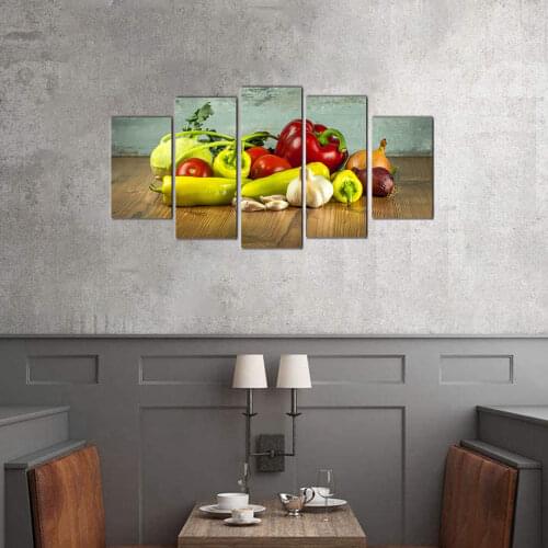 Healthy Gourmet Fruit Olive Oil Foods Wall Art Picture for Restaurant Kitchen Home Decor 5 Pieces Modular Artwork Drop Shipping