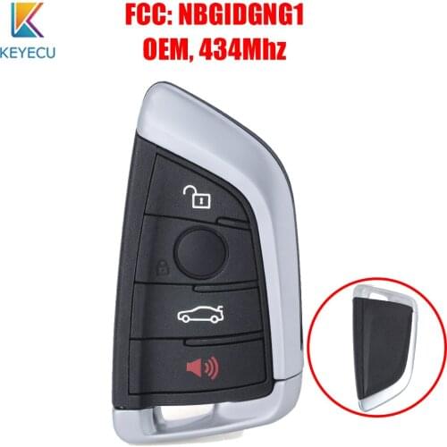 Keyecu OEM Smart Remote Key Fob 4 Buttons 434MHz for BMW 3 5 Series X5 X6 FEM / BDC 2014 2015 2016 2017 2018 2019 FCC: NBGIDGNG1