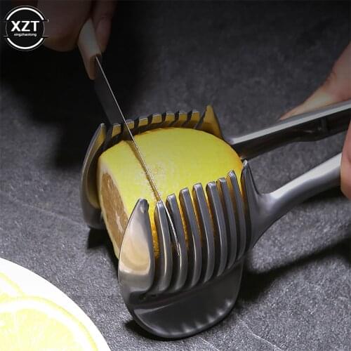 Stainless Steel Onion Needle Onion Holder Handheld Simple Slicer Fruit Vegetable Cutter Potato Kitchen Tool Bar Accessories
