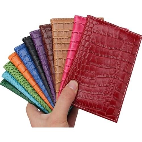 Mcneely Crocodile Pattern Passport Holder Protector Business Card Soft Passport Cover Leather ID Card Holder drop shipping