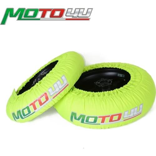 MOTO4U 1 Pair Yellow 120/165 120/190 120/200 Front and Rear Racing Universal CE Digital Motorcycle Race Tire Warmer Tyre warmer