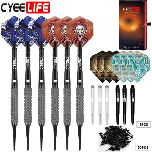 CyeeLife 12g Professional Darts Soft Tip set,Fat strong aluminum shafts+PVC Shafts+Extra Soft tips&Flights