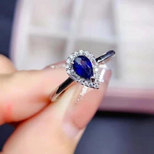Natural High-quality Sapphire Ring S925 Sterling Silver Fine Fashion Charming Jewelry for Women Free Shipping MeibaPJFS