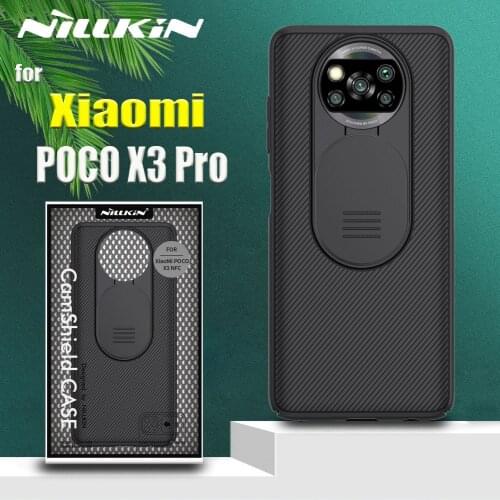 Nillkin Slide Camera Protection Case for Xiaomi POCO X3 Pro Lens Protect Privacy Shockproof Phone Cover on POCO X3 Pro Funda