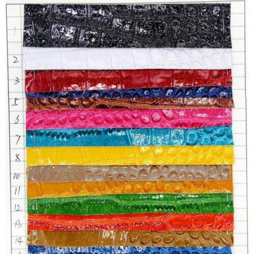 New crocodile pattern leather powder / powder crocodile pattern synthetic semi PU leather fabric
