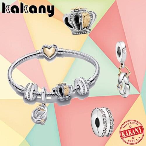 Spring 2021 New 100% 925 Sterling Silver Mutual Vows Bracelet Set, Fashionable Diy Charm Jewelry Girl Holiday Gift (with Logo)