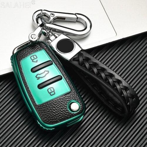 New Arrival Leather+TPU Car Folding Key Cover Case Shell For Audi A1 A3 A4 A5 A6 B6 B7 B8 Q3 Q7 S3 C5 C6 4F 8L 8P 8V RS3 S3 TT