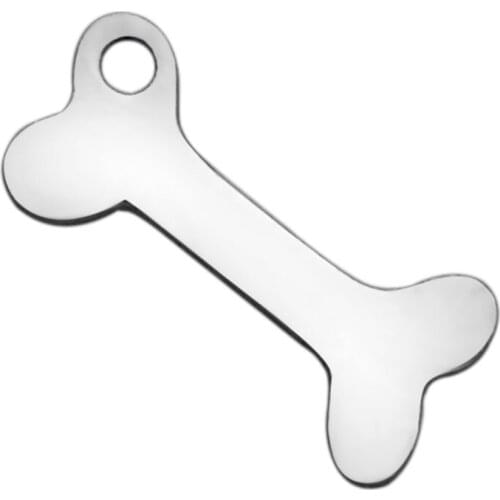 Fnixtar Polishing Bone Charms Stainless Steel Charms Pendant For Women Bracelet Necklace Jewelry Making Wholesale 20pcs/lot