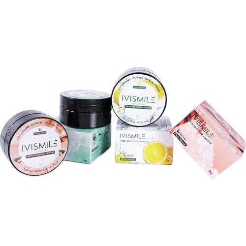IVISMILE Teeth Whitening Powder Activated Charcoal Powder Multi-flavor Lemon Tooth Powder Dental Care Oral Hygiene Care Whitenin