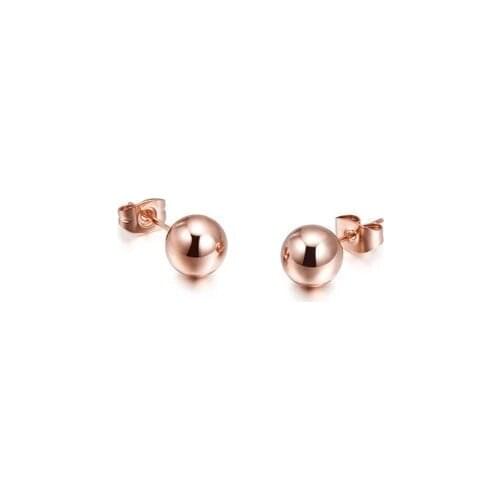 Lose Money Promotion Wholesale Hot Selling Titanium Steel Rose Gold Color Steel Ball Earrings Woman Fashion Jewelry Never Fade