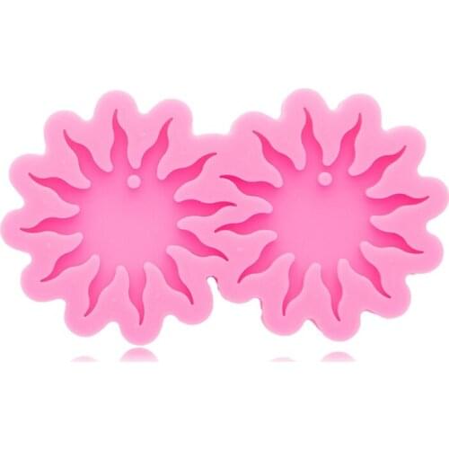 Sun Flower Ear Studs Epoxy Resin Mold DIY Crafts Jewelry Casting Tools Neklace Pendant Silicone Mould