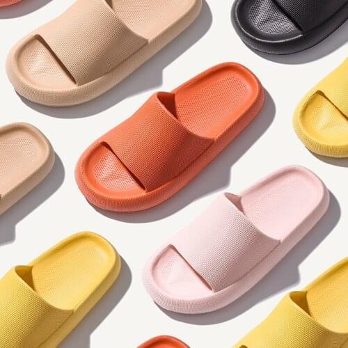 Women Thick Platform Slippers Summer Beach Eva Soft Sole Slide Leisure Men Ladies Indoor Sandals Bathroom Anti-slip Shoes