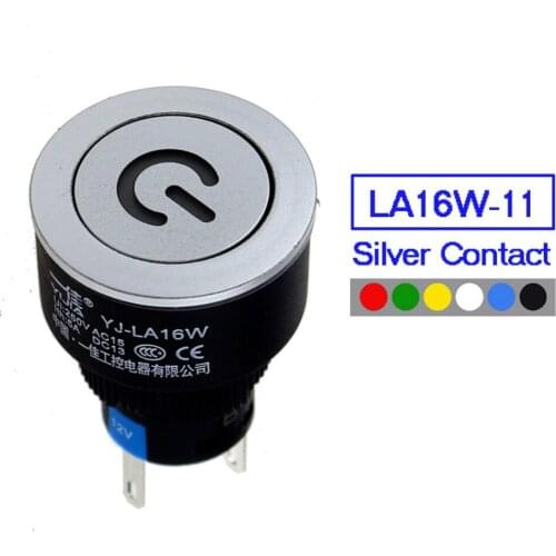 LED Push Button Switch 16mm change to 22mm Push button Car Auto Engine PC 1NO 1NC 6V 12V 24V 110V 220V lamp Power Switch Button