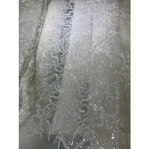 Tulle Lace with beads African Net Lace Fabric High Quality ZH-108883 Nigerian French Mesh Lace Fabrics