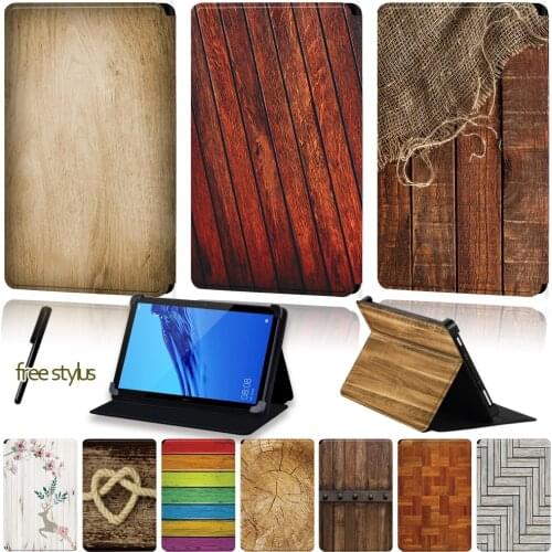 Universal Tablet Case for Huawei MediaPad (T1/T5)10/MediaPad(T1 /T3) 7.0 8.0/T3 10 9.6"/T2 10 PRO Wood Pattern Series Cover Case