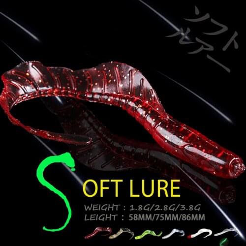 WALK FISH 10PCS/Lot 58mm/75mm/86mm Worm Soft Baits Bionic Fake Baits Silicone Baits Luminous Freshwater Sea Pesca Fishing Tackle