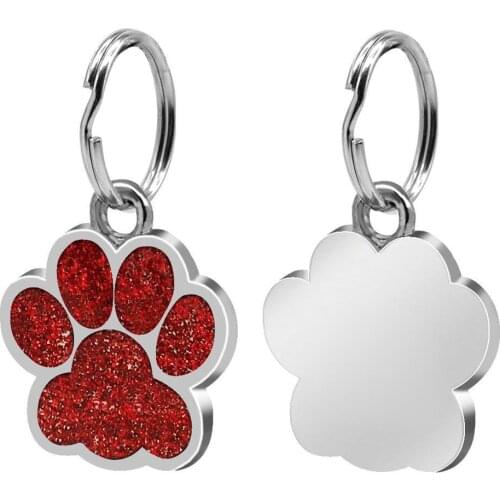 Durable Dog Paw Paw Shape Pet Pendants Pet Decorations Lovely Creative Shiny ID Tags Pet Charms Dog Tags for Puppy Dog Pet tools