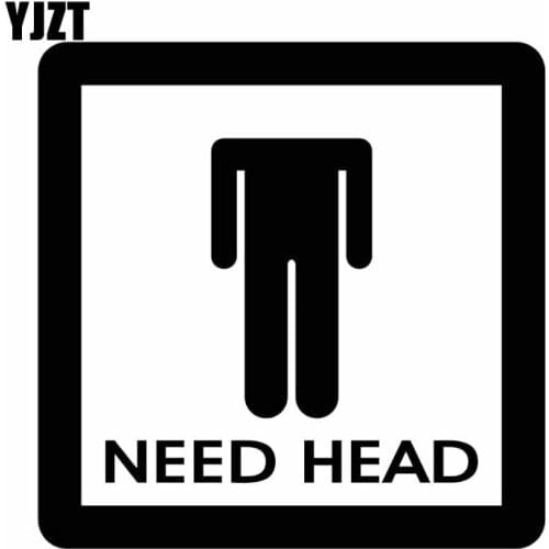 YJZT 12.5X12.5CM NEED HEAD Car Sticker Vinyl Decal Creative Jdm Funny Cartoon Black/Silver C26-0134