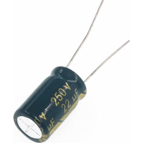 10pcs High frequency low resistance aluminum electrolytic capacitor 250V22UF 22uf250v volume: 10x20